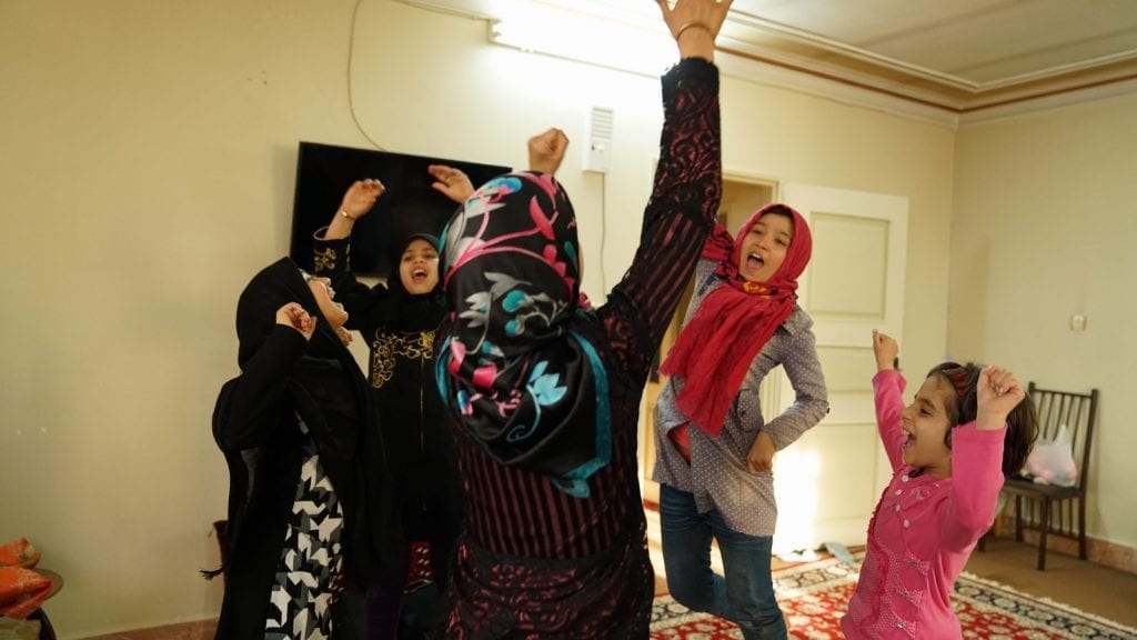 Girls at the Mashhad orphanage celebrating