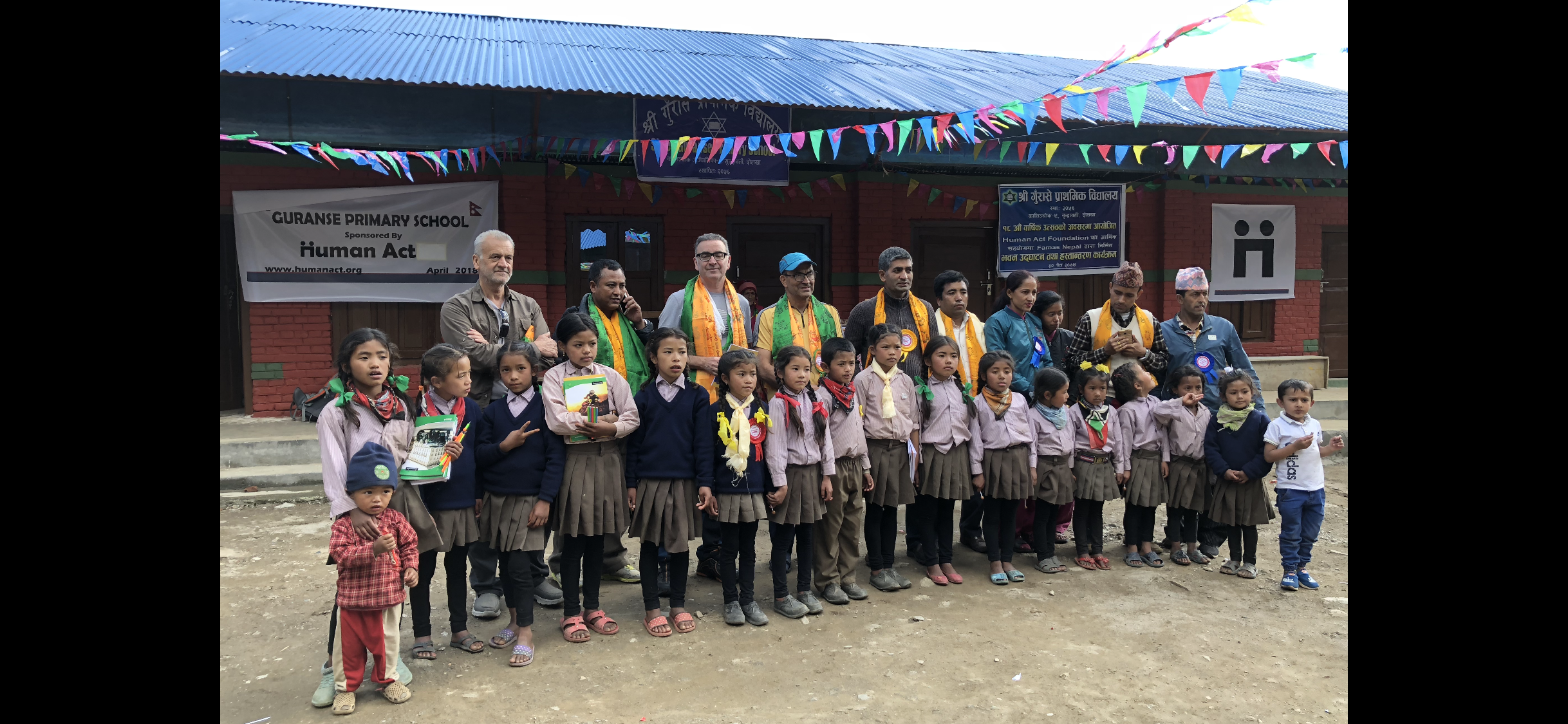 Djaffar the founder of Human Act, visiting one of the schools established in Nepal 